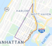 Locksmith in East Harlem Manhattan area by map