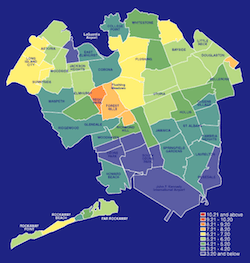 Locksmith in Southeastern Queens areas by map