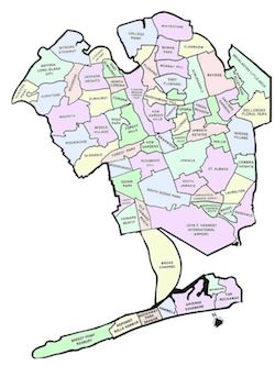 Southwestern Queens Locksmith by areas map