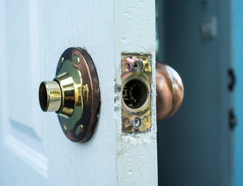 Broken door knob because of key